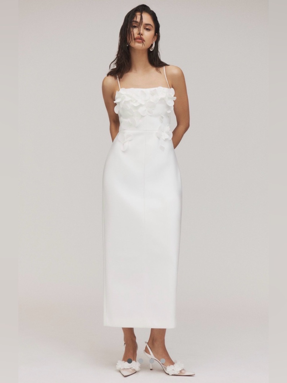 Acler Castleford 3D Floral Column Midi Dress